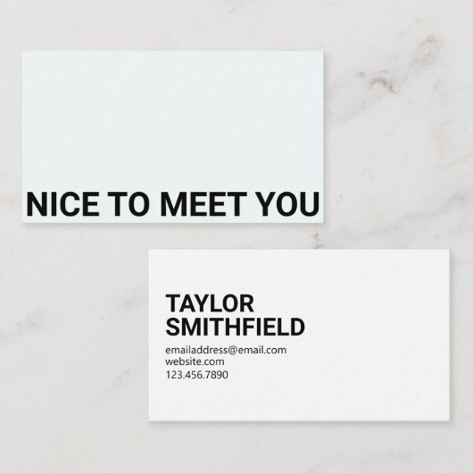 NICE OM JE TE ontmoeten Visitekaartje (Voorkant / Achterkant)