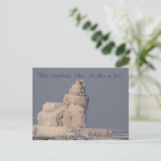 Nice on Ice (Frozen Lighthouse) Briefkaart (Staand voorkant)