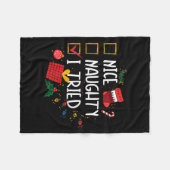 Nice Or Naughty I Tried Santa's Naughty List Funny Fleece Deken (Voorkant (Horizontaal))