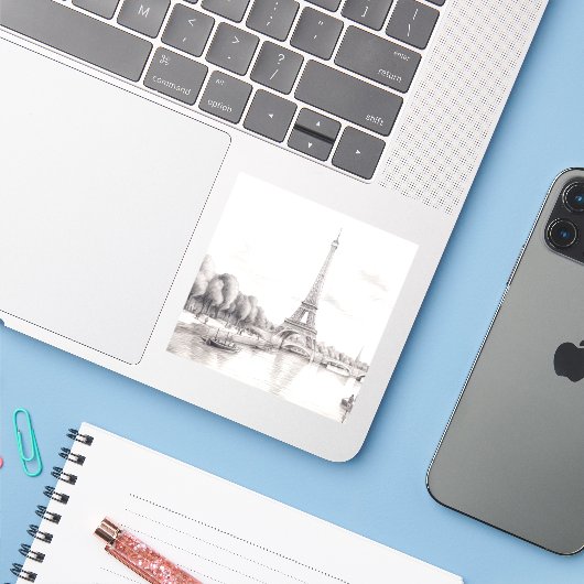 Nice  Paris Frankrijk Sticker (Laptop met iPhone)