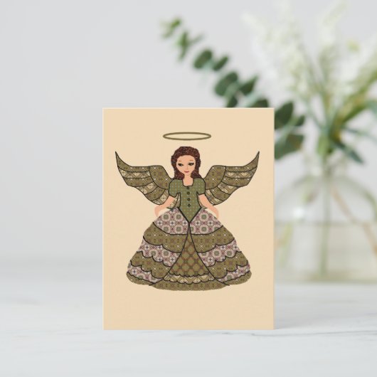 Nice Patchwork Angel Kaart (Staand voorkant)