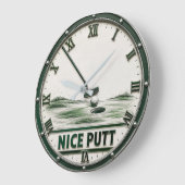 Nice Putt Golf Golfer Gift Grote Klok (Hoek)