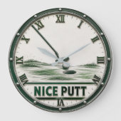 Nice Putt Golf Golfer Gift Grote Klok (Voorkant)