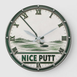 Nice Putt Golf Golfer Gift Grote Klok