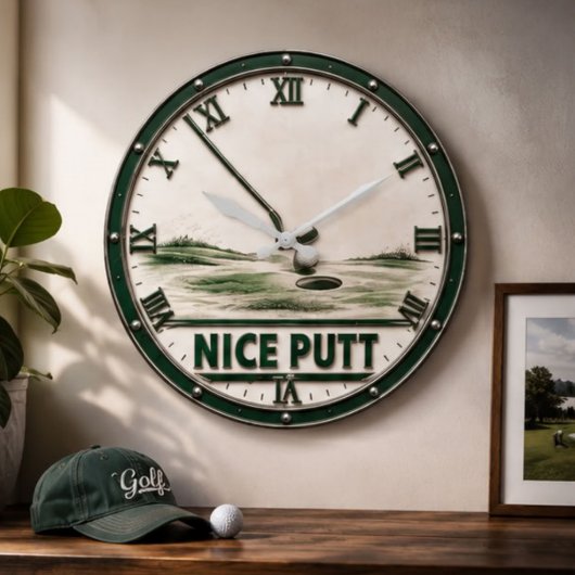 Nice Putt Golf Golfer Gift Grote Klok