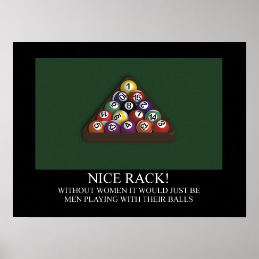 NICE RACK Billiards Pool Poster (Voorkant)