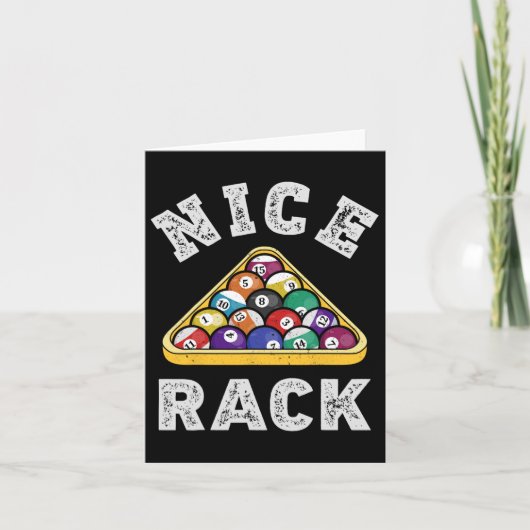 Nice Rack Funny Billiards Player  Pool Tria Kaart (Voorkant)