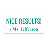 "NICE RESULTS!" Commendement Rubber Stamp Zelfinktende Stempel (Design)