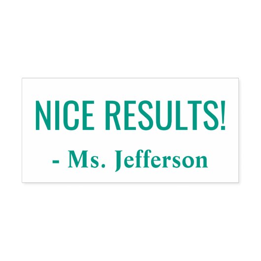 "NICE RESULTS!" Commendement Rubber Stamp Zelfinktende Stempel (Design)