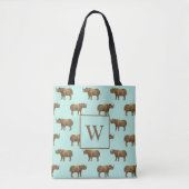 Nice Rhinos Monogram Initiaal Tote Bag (Voorkant)
