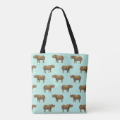 Nice Rhinos Monogram Initiaal Tote Bag (Achterkant)