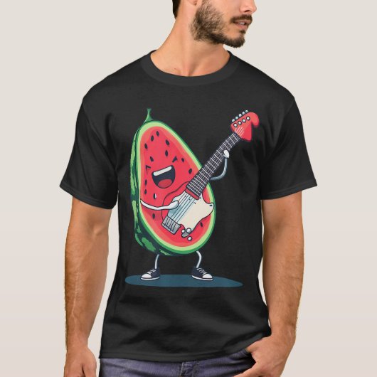 Nice Rock Melon Outfit With Cool Electric Guitar C T-shirt (Voorkant)