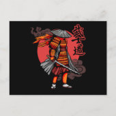 Nice Samurai Retro - Samurai Holding Katana Briefkaart (Voorkant)
