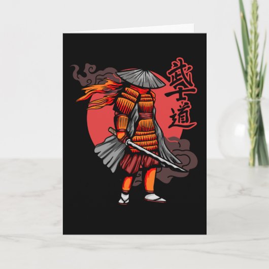 Nice Samurai Retro - Samurai Holding Katana Kaart (Voorkant)