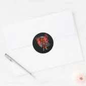 Nice Samurai Retro - Samurai Holding Katana Ronde Sticker (Envelop)