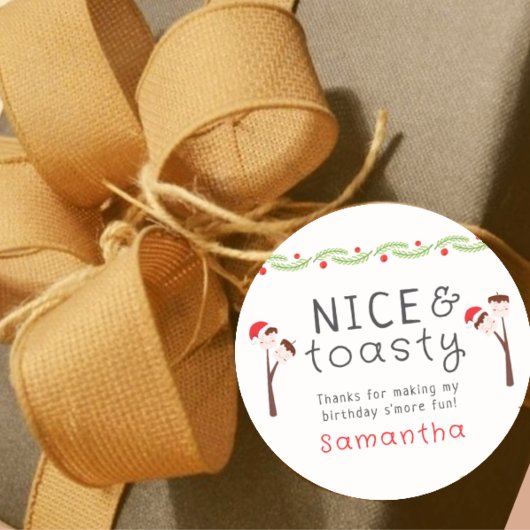 Nice S'mores Marshmallows Kids Xmas Birthday Party Ronde Sticker