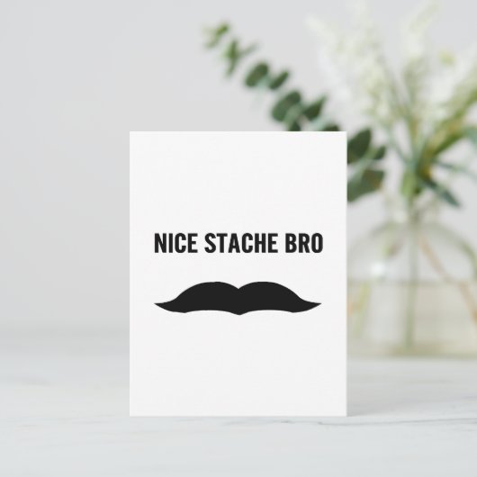 Nice Stache Bro Briefkaart (Staand voorkant)