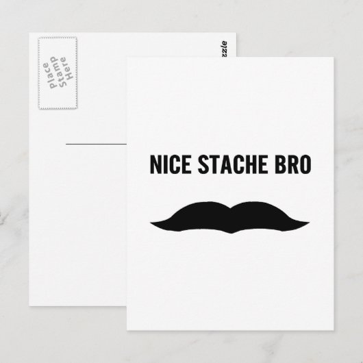Nice Stache Bro Briefkaart (Voorkant / Achterkant)