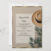 Nice Summertime hat 50th Birthday Party cream Kaart (Voorkant)