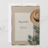 Nice Summertime hat 50th Birthday Party cream Kaart (Achterkant)