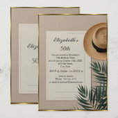 Nice Summertime hat 50th Birthday Party cream Kaart (Voorkant / Achterkant)