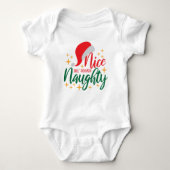 Nice Til Proven Naughty, Novelty Funny Kerstmis  Romper (Voorkant)