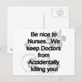 NICE TO NURSES BRIEFKAART (Voorkant / Achterkant)