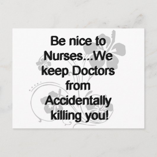 NICE TO NURSES BRIEFKAART (Voorkant)