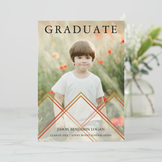 Nice Transparency Effect Pre-K Afstuderen Foto Kaart (Staand voorkant)