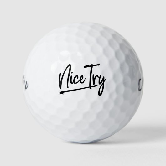 Nice Try Golf Balls - Aangepast Snarky Golf Cadeau Golfballen (Voorkant)