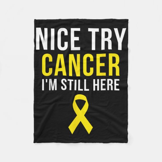 Nice Try Survivor Sarcoma Cancer Awareness Yellow Fleece Deken (Voorkant)