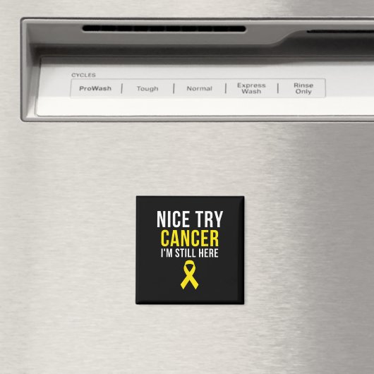 Nice Try Survivor Sarcoma Cancer Awareness Yellow Magneet (Insitu (Vaatwasser))