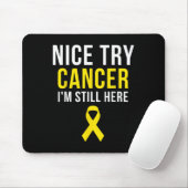 Nice Try Survivor Sarcoma Cancer Awareness Yellow Muismat (Met muis)