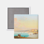 Nice, Uitzicht van de strand van Quai du Midi, Mag Magneet (Voorkant / Achterkant)