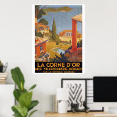 Nice Villefranche Monaco Vintage Poster (Thuiskantoor)