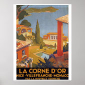Nice Villefranche Monaco Vintage Poster (Voorkant)