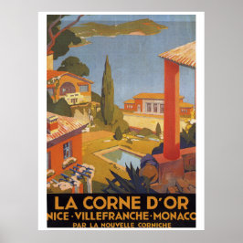 Nice Villefranche Monaco Vintage Poster