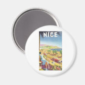 NICE Vintage Reizen Poster Magneet (Voorkant / Achterkant)