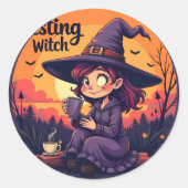 Nice witch  ronde sticker (Voorkant)