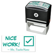 "NICE WORK!" + Instructeur Naam Rubber Stempel (In situ)