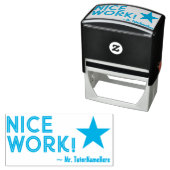"NICE WORK!" + Leraar Naam Rubber Stempel (In situ)