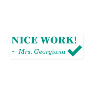 "NICE WORK!" Leraar Rubber Stamp Zelfinktende Stempel