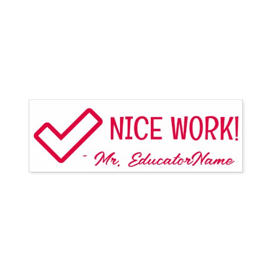 "NICE WORK!" Rubberstempel voor toewijzing Zelfinktende Stempel (Design)