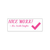 "NICE WORK!" + Tutor Name Rubber Stamp Zelfinktende Stempel (Design)