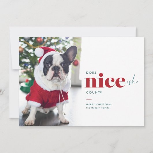 Niceish Funny Dog kerstKaarten Feestdagenkaart (Voorkant)