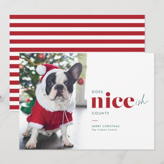 Niceish Funny Dog kerstKaarten Feestdagenkaart (Voorkant / Achterkant)