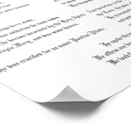 Nicene Creed and Cross Poster (Hoek)