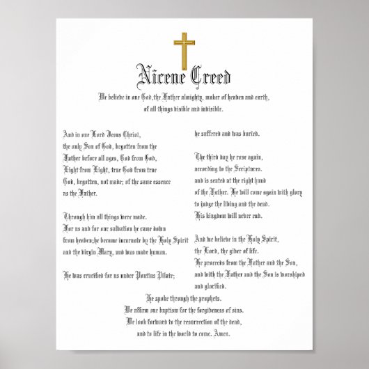 Nicene Creed and Cross Poster (Voorkant)