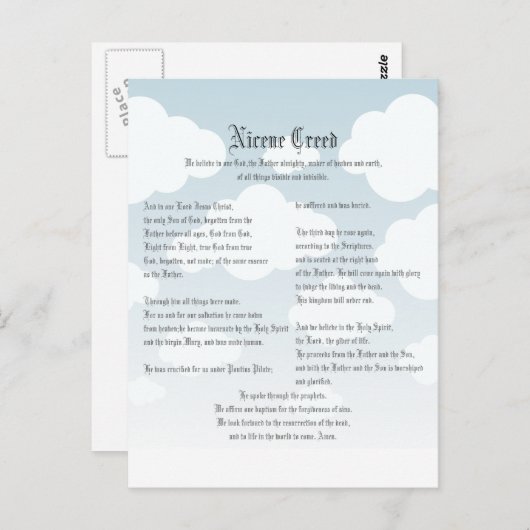 Nicene Creed Briefkaart (Voorkant / Achterkant)