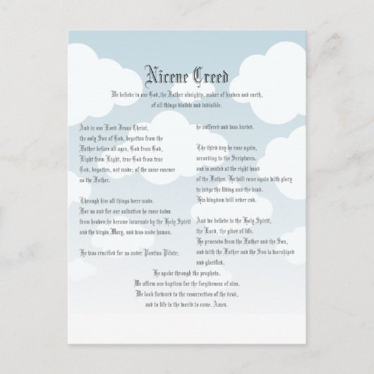 Nicene Creed Briefkaart (Voorkant)